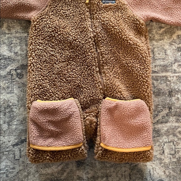 Columbia Boy’s Brown Fleece one piece winter suit Size 12-18 months - Picture 6 of 7